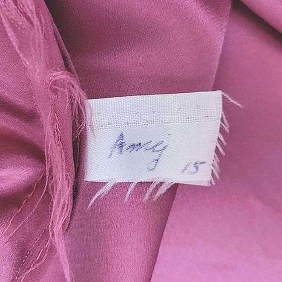 Vtg 80's tailor-made lilac maxi wrap gown - Picture 6 of 16